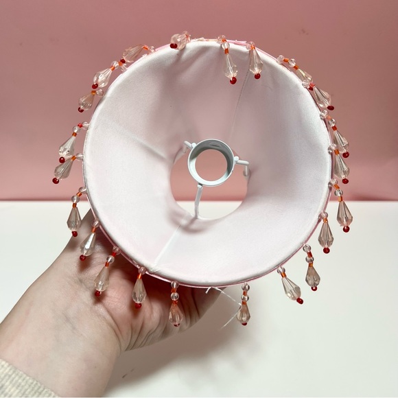 Y2K 2000s mcbling baby pink beaded lamp shades - Picture 5 of 7
